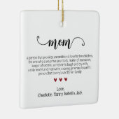 Elegant Script Mom Definitie Aangepaste Kerstmis Keramisch Ornament (Rechts)
