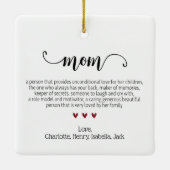 Elegant Script Mom Definitie Aangepaste Kerstmis Keramisch Ornament (Achterkant)