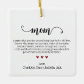 Elegant Script Mom Definitie Aangepaste Kerstmis Keramisch Ornament (Voorkant)