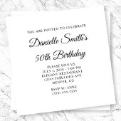 Elegant Script Monogram 50ste verjaardag Kaart