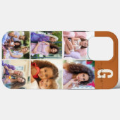 Elegant Script Monogram 6 Foto Golden Brown Case-Mate iPhone Case (Achterkant (horizontaal))