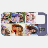 Elegant Script Monogram 6 Foto Paars Case-Mate iPhone Case (Achterkant (horizontaal))