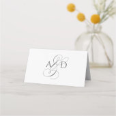 Elegant Script Monogram Beef Classic Bruiloft Plaatskaartje (Achterkant)