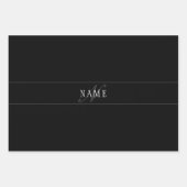 Elegant Script Monogram Bewerkbaar Zwart Grijs Wit Inpakpapier Vel (Voorkant 3)