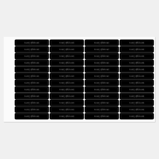 Elegant Script Monogram Bewerkbaar Zwart Grijs Wit Labels (Vel)