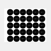 Elegant Script Monogram Bewerkbaar Zwart Grijs Wit Labels (Vel)