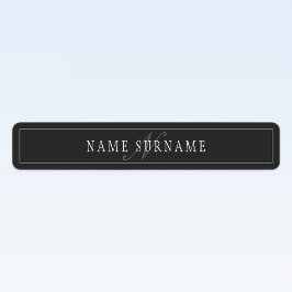 Elegant Script Monogram Bewerkbaar Zwart Grijs Wit Labels