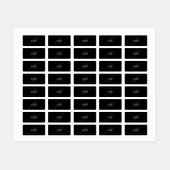 Elegant Script Monogram Bewerkbaar Zwart Grijs Wit Labels (Vel)