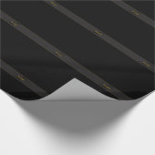 Elegant Script Monogram Black & Gold Cadeaupapier (Hoek)