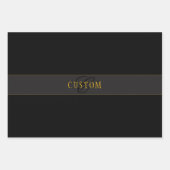 Elegant Script Monogram Black & Gold Inpakpapier Vel (Voorkant 2)