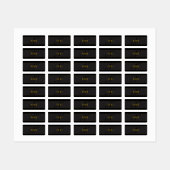 Elegant Script Monogram Black & Gold Labels (Vel)