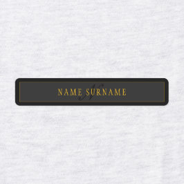 Elegant Script Monogram Black & Gold Labels