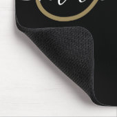Elegant Script Monogram Black Gold Muismat (Hoek)