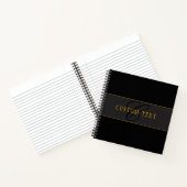 Elegant Script Monogram Black & Gold Notitieboek (Binnen)