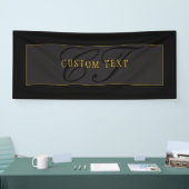 Elegant Script Monogram Black & Gold Spandoek (Beurs)