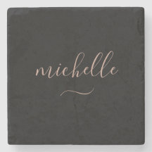 Elegant Script Monogram Black Gold Swash