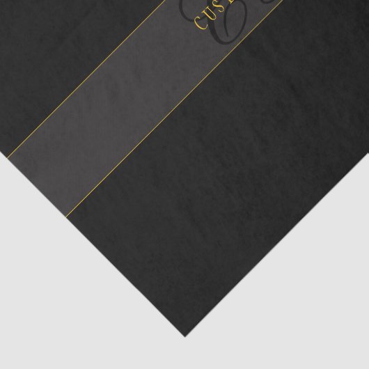 Elegant Script Monogram Black & Gold Tissuepapier (Detail)