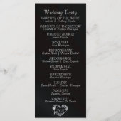 Elegant Script & Monogram - Black Wedding Programmakaart (Achterkant)