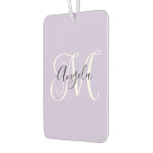 Elegant Script Monogram Bleek Lavender Cat Foto Luchtverfrisser (Links)