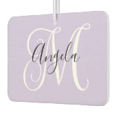 Elegant Script Monogram Bleek Lavender Foto Luchtverfrisser (Links)