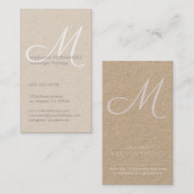 Elegant Script Monogram Blush Pink Kraft Verticaal