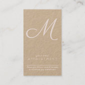 Elegant Script Monogram Blush Pink Kraft Verticaal Afsprakenkaartje (Achterkant)