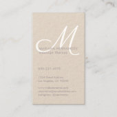 Elegant Script Monogram Blush Pink Kraft Verticaal Afsprakenkaartje (Voorkant)