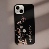 Elegant Script Monogram Boho Wildflower iPhone Hoesje