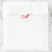 Elegant Script Monogram Bruiloft Envelop Seal Ronde Sticker (Tas)