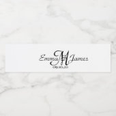 Elegant Script Monogram Bruiloft Water Fles Label Waterfles Etiket (Enkel label)