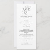 Elegant Script Monogram Classic Wedding Menu Kaart (Voorkant)