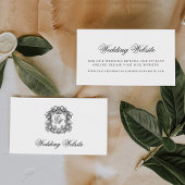Elegant Script Monogram Crest Bruiloft Website Informatiekaartje