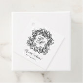 Elegant Script Monogram Crest Wedding Bedankjes Labels (In situ)