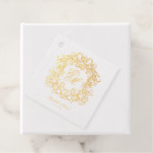 Elegant Script Monogram Crest Wedding Bedankjes Labels (Met doos)