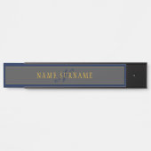Elegant Script Monogram Donker Navy Blauw Grijs &  Deurbordje (Voorkant)