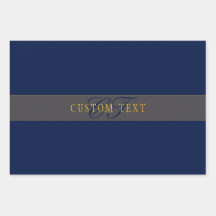 Elegant Script Monogram Donker Navy Blauw Grijs & 