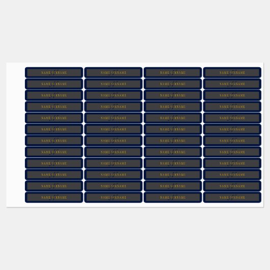 Elegant Script Monogram Donker Navy Blauw Grijs &  Labels (Vel)