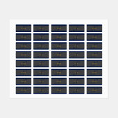 Elegant Script Monogram Donker Navy Blauw Grijs &  Labels (Vel)