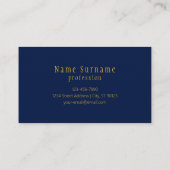 Elegant Script Monogram Donker Navy Blauw Grijs &  Visitekaartje (Achterkant)