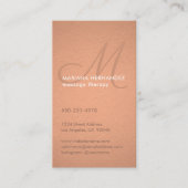 Elegant Script Monogram Faux Copper Folie Verticaa Afsprakenkaartje (Voorkant)