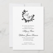 Elegant Script Monogram Foto Botanische Bruiloft Kaart (Voorkant)