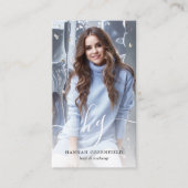 Elegant Script Monogram Foto Visitekaartje (Voorkant)