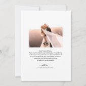 Elegant Script Monogram Fotobruiloft Bedankkaart (Achterkant)