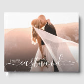 Elegant Script Monogram Fotobruiloft Gastenboek (Voorkant)