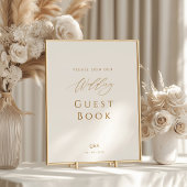 Elegant Script Monogram Gastboek Trouwbord Poster