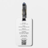 Elegant Script Monogram Gepersonaliseerde Foto Con Bagagelabel (Achterkant verticaal)