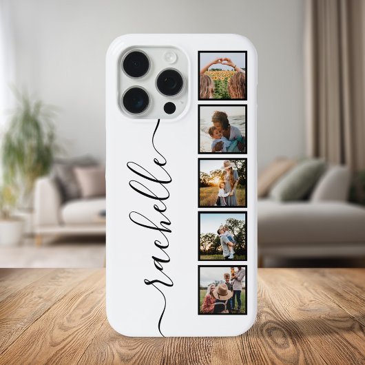 Elegant Script Monogram Gepersonaliseerde Fotocoll Case-Mate iPhone Case