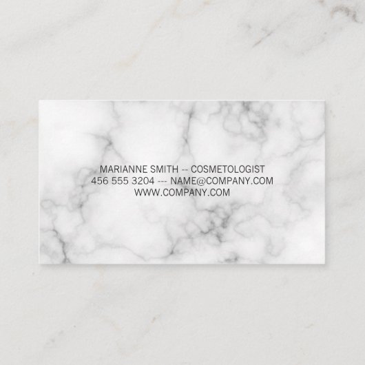 Elegant Script Monogram Glamor Kiss Marble Visitekaartje (Achterkant)