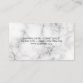 Elegant Script Monogram Glamour Kus Marmer Visitekaartje (Achterkant)