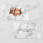 Elegant Script Monogram Glamour Kus Marmer Visitekaartje (Voorkant / Achterkant)